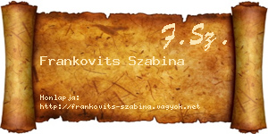 Frankovits Szabina névjegykártya